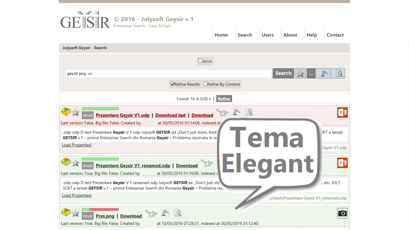 Julysoft Geysir Search - Tema 'Elegant'