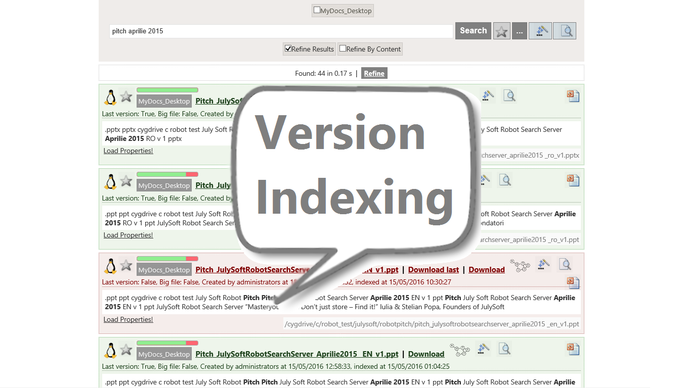 Julysoft Geysir Search - Documents Versioning Indexing