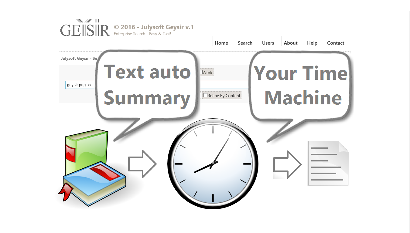 Julysoft Geysir Search - Automatic Text Summarization